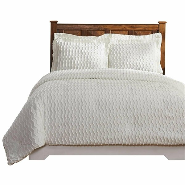 Better Trends Isabella Collection 100% Cotton Twin Comforter Set in Ivory QUISTWIV